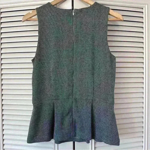 Antonio Melani Anthropologie black sleeveless top small stripe fitted flare work - Picture 5 of 12